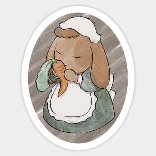 Edwardian Bunny Illustration Sticker